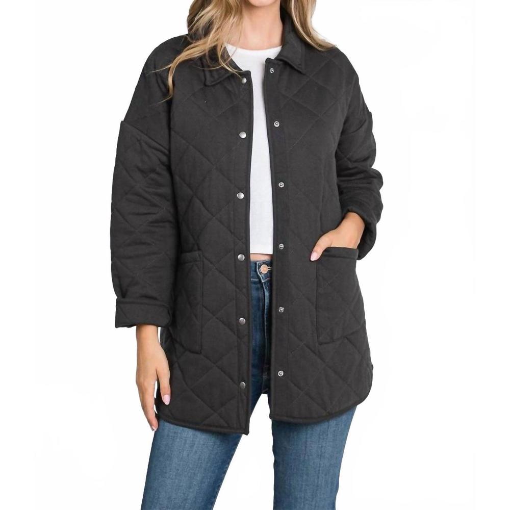 NEW BE COOL long quilted jacket in black